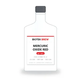 MERCURIC OXIDE RED - BioTek Brew laboratory chemical, CAS 21908-53-2, pack sizes 25 gm - 100 gm - 500 gm
