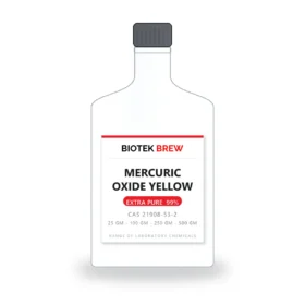 MERCURIC OXIDE YELLOW - BioTek Brew laboratory chemical, CAS 21908-53-2, pack sizes 25 gm - 100 gm - 250 gm - 500 gm