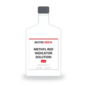 METHYL RED INDICATOR SOLUTION - BioTek Brew laboratory chemical, CAS 493-52-7, pack sizes 125 ml - 500 ml