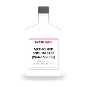 METHYL RED SODIUM SALT (Water Soluble) - BioTek Brew laboratory chemical, CAS 845-10-3, pack sizes 25 gm - 100 gm - 1 kg