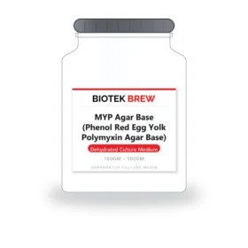 MYP Agar Base (Phenol Red Egg Yolk Polymyxin Agar Base) - BioTek Brew dehydrated culture medium, pack sizes 100gm - 500gm