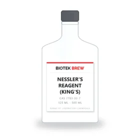 NESSLER'S REAGENT (KING'S) - BioTek Brew laboratory chemical, CAS 7783-33-7, pack sizes 125 ml - 500 ml