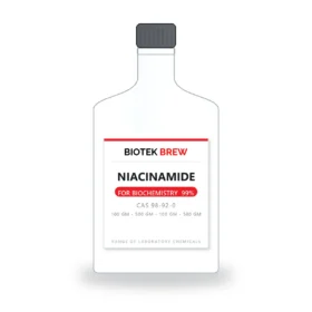 NIACINAMIDE - BioTek Brew laboratory chemical, CAS 98-92-0, pack sizes 100 gm - 500 gm - 100 gm - 500 gm