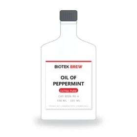 OIL OF PEPPERMINT - BioTek Brew laboratory chemical, CAS 8006-90-4, pack sizes 100 ml - 500 ml