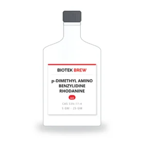 p-DIMETHYL AMINO BENZYLIDINE RHODANINE - BioTek Brew laboratory chemical, CAS 536-17-4, pack sizes 5 gm - 25 gm