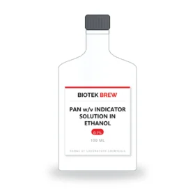 PAN w/v INDICATOR SOLUTION IN ETHANOL - BioTek Brew laboratory chemical, pack sizes 100 ml