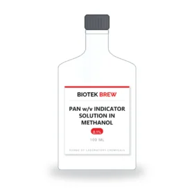 PAN w/v INDICATOR SOLUTION IN METHANOL - BioTek Brew laboratory chemical, pack sizes 100 ml