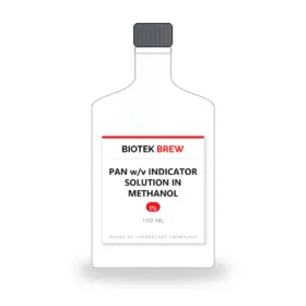 PAN w/v INDICATOR SOLUTION IN METHANOL - BioTek Brew laboratory chemical, pack sizes 100 ml