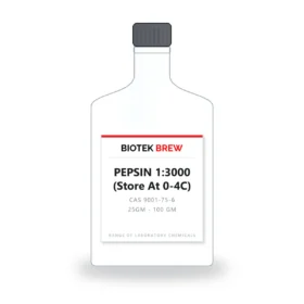 PEPSIN 1:3000 (Store At 0-4C) - BioTek Brew laboratory chemical, CAS 9001-75-6, pack sizes 25gm - 100 gm