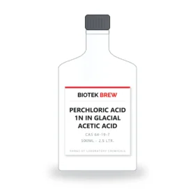PERCHLORIC ACID 1N IN GLACIAL ACETIC ACID - BioTek Brew laboratory chemical, CAS 64-19-7, pack sizes 500ml - 2.5 Ltr.