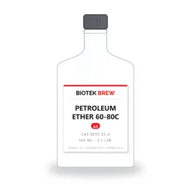 PETROLEUM ETHER 60-80C - BioTek Brew laboratory chemical, CAS 8032-32-4, pack sizes 500 ml - 2.5 Ltr.