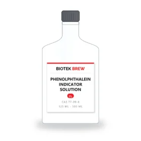 PHENOLPHTHALEIN INDICATOR SOLUTION - BioTek Brew laboratory chemical, CAS 77-09-8, pack sizes 125 ml - 500 ml