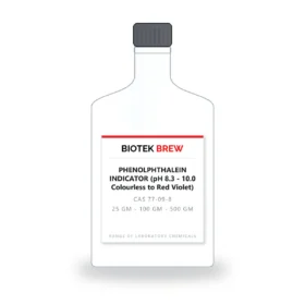 PHENOLPHTHALEIN INDICATOR (pH 8.3 - 10.0 Colourless to Red Violet) - BioTek Brew laboratory chemical, CAS 77-09-8