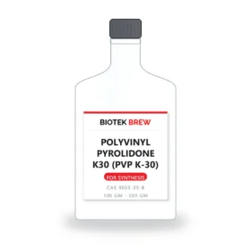 POLYVINYL PYROLIDONE K30 (PVP K-30) - BioTek Brew laboratory chemical, CAS 9003-39-8, pack sizes 100 gm - 500 gm