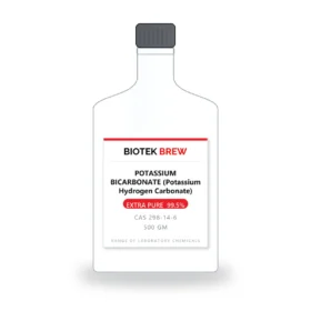 POTASSIUM BICARBONATE (Potassium Hydrogen Carbonate) - BioTek Brew laboratory chemical, CAS 298-14-6, pack sizes 500 gm