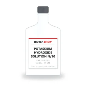 POTASSIUM HYDROXIDE SOLUTION N/10 - BioTek Brew laboratory chemical, CAS 1310-58-3, pack sizes 500 ml - 2.5 Ltr.