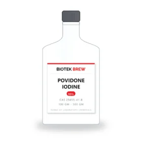 POVIDONE IODINE - BioTek Brew laboratory chemical, CAS 25655-41-8, pack sizes 100 gm - 500 gm