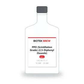 PPO (Scintillation Grade) (2,5-Diphenyl Oxazole) - BioTek Brew laboratory chemical, CAS 92-71-7, pack sizes 10 gm - 25 gm