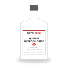 QUININE HYDROCHLORIDE - BioTek Brew laboratory chemical, CAS 6119-47-7, pack sizes 5 gm - 25 gm - 100 gm