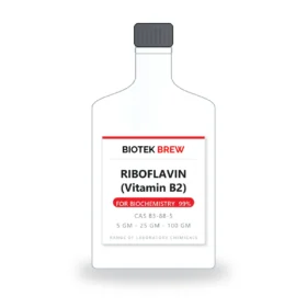 RIBOFLAVIN (Vitamin B2) - BioTek Brew laboratory chemical, CAS 83-88-5, pack sizes 5 gm - 25 gm - 100 gm