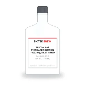 SILICON AAS STANDARD SOLUTION 10002 mg/Ltr. Si In H2O - BioTek Brew laboratory chemical, CAS 7440-21-3