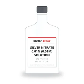 SILVER NITRATE 0.01N (0.01M) SOLUTION - BioTek Brew laboratory chemical, CAS 7761-88-8, pack sizes 500 ml - 1 Ltr..