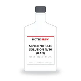 SILVER NITRATE SOLUTION N/10 (0.1N) - BioTek Brew laboratory chemical, pack sizes 100 ml - 500 ml - 2.5 Ltr..