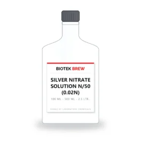 SILVER NITRATE SOLUTION N/50 (0.02N) - BioTek Brew laboratory chemical, pack sizes 100 ml - 500 ml - 2.5 Ltr..