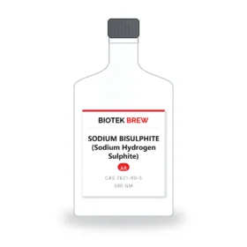 SODIUM BISULPHITE (Sodium Hydrogen Sulphite) - BioTek Brew laboratory chemical, CAS 7631-90-5, pack sizes 500 gm