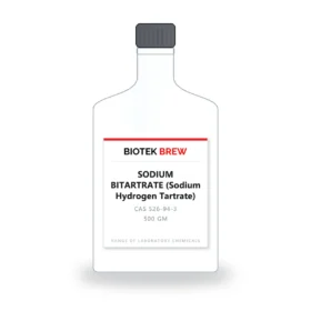 SODIUM BITARTRATE (Sodium Hydrogen Tartrate) - BioTek Brew laboratory chemical, CAS 526-94-3, pack sizes 500 gm