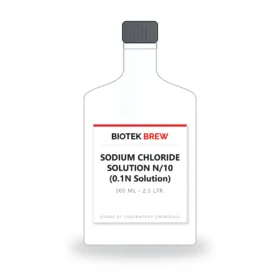SODIUM CHLORIDE SOLUTION N/10 (0.1N Solution) - BioTek Brew laboratory chemical, pack sizes 500 ml - 2.5 Ltr.