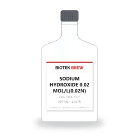 SODIUM HYDROXIDE 0.02 MOL/L(0.02N) - BioTek Brew laboratory chemical, CAS 1310-73-2, pack sizes 500 ml - 2.5LTR