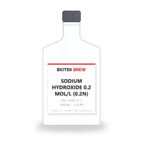 SODIUM HYDROXIDE 0.2 MOL/L (0.2N) - BioTek Brew laboratory chemical, CAS 1310-73-2, pack sizes 500 ml - 2.5LTR