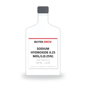 SODIUM HYDROXIDE 0.25 MOL/L(0.25N) - BioTek Brew laboratory chemical, CAS 1310-73-2, pack sizes 500 ml - 2.5LTR