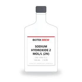 SODIUM HYDROXIDE 2 MOL/L (2N) - BioTek Brew laboratory chemical, CAS 1310-73-2, pack sizes 500 ml - 2.5LTR