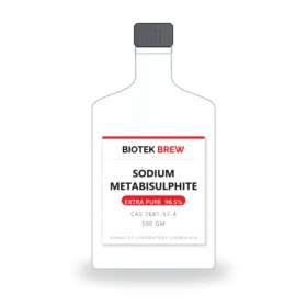 SODIUM METABISULPHITE - BioTek Brew laboratory chemical, CAS 7681-57-4, pack sizes 500 gm