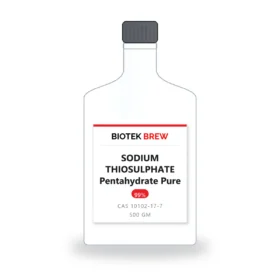 SODIUM THIOSULPHATE Pentahydrate Pure - BioTek Brew laboratory chemical, CAS 10102-17-7, pack sizes 500 gm