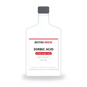 SORBIC ACID - BioTek Brew laboratory chemical, CAS 110-44-1, pack sizes 500 gm