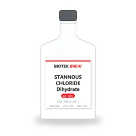 STANNOUS CHLORIDE Dihydrate - BioTek Brew laboratory chemical, CAS 10025-69-1, pack sizes 100 gm - 250 gm - 500 gm