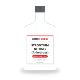 STRONTIUM NITRATE (Anhydrous) - BioTek Brew laboratory chemical, CAS 10042-76-9, pack sizes 500 gm