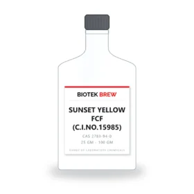 SUNSET YELLOW FCF (C.I.NO.15985) - BioTek Brew laboratory chemical, CAS 2783-94-0, pack sizes 25 gm - 100 gm