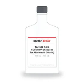 TANNIC ACID SOLUTION (Reagent for Albumin & Gelatin) - BioTek Brew laboratory chemical, pack sizes 100 ml - 500 ml