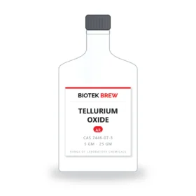 TELLURIUM OXIDE - BioTek Brew laboratory chemical, CAS 7446-07-3, pack sizes 5 gm - 25 gm