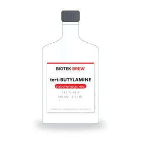 tert-BUTYLAMINE - BioTek Brew laboratory chemical, CAS 75-64-9, pack sizes 500 ml - 2.5 Ltr.