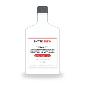 TETRABUTYL AMMONIUM HYDROXIDE SOLUTION IN METHANOL - BioTek Brew laboratory chemical, CAS 1336-21-6, pack sizes 100 ml