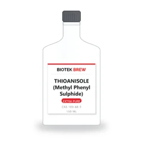 THIOANISOLE (Methyl Phenyl Sulphide) - BioTek Brew laboratory chemical, CAS 100-68-5, pack sizes 100 ml
