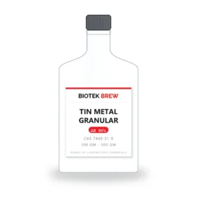 TIN METAL GRANULAR - BioTek Brew laboratory chemical, CAS 7440-31-5, pack sizes 100 gm - 500 gm