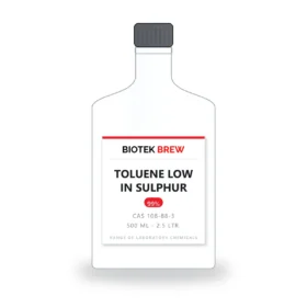 TOLUENE LOW IN SULPHUR - BioTek Brew laboratory chemical, CAS 108-88-3, pack sizes 500 ml - 2.5 Ltr.