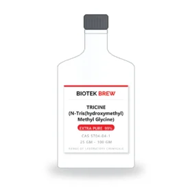 TRICINE (N-Tris(hydroxymethyl) Methyl Glycine) - BioTek Brew laboratory chemical, CAS 5704-04-1, pack sizes 25 gm - 100 gm