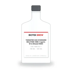 TUNGSTEN AAS STANDARD SOLUTION 1000 2 mg/Ltr. W In Diluted HNO3 - BioTek Brew laboratory chemical, CAS 7440-33-7